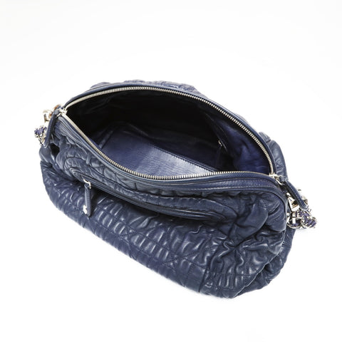 Christian Dior Canage Chain Shoulder Bag Navy WS27539