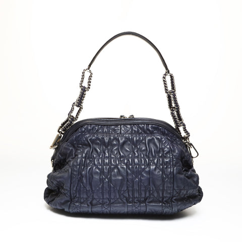 Christian Dior Canage Chain Shoulder Bag Navy WS27539