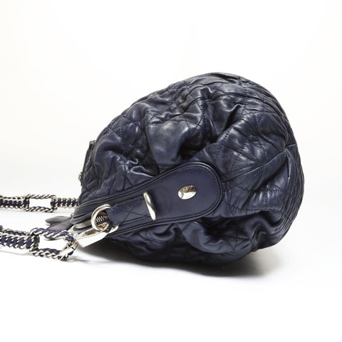 Christian Dior Canage Chain Shoulder Bag Navy WS27539