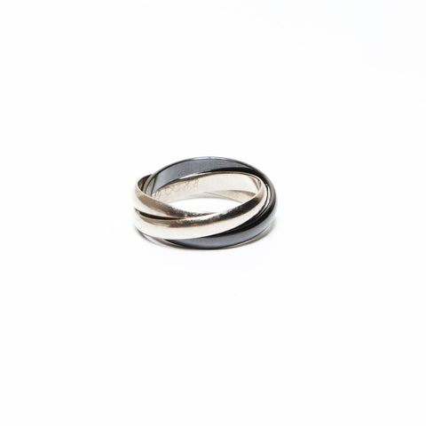 CARTIER Trinity Ceramic Au750 #22 Ring Silver WS27543