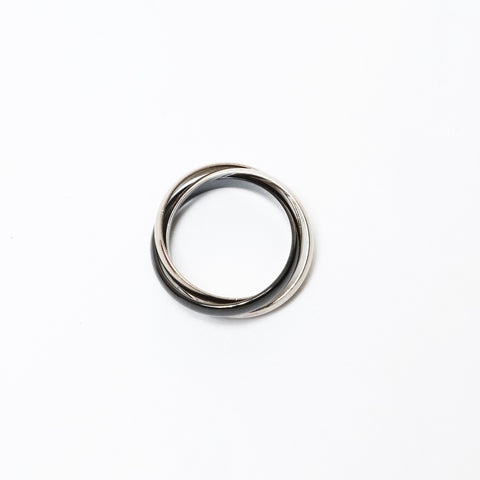 CARTIER Trinity Ceramic Au750 #22 Ring Silver WS27543