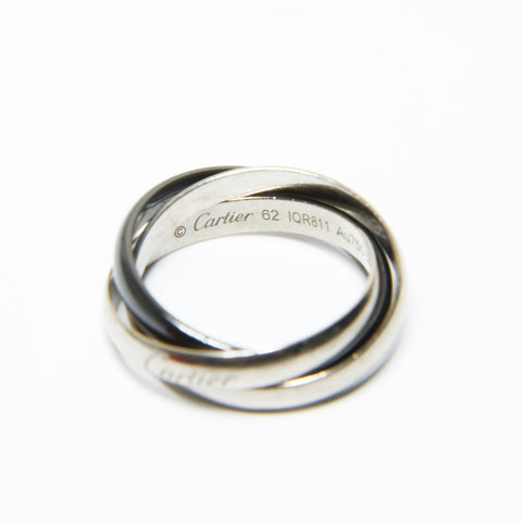 CARTIER Trinity Ceramic Au750 #22 Ring Silver WS27543