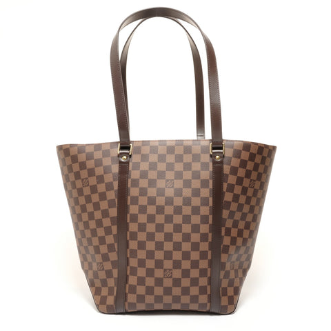 LOUIS VUITTON Damier Sac Shopping Tote Bag Brown WS27553