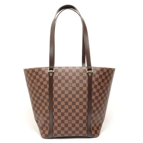 LOUIS VUITTON Damier Sac Shopping Tote Bag Brown WS27553