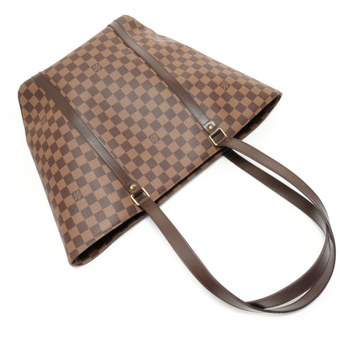 LOUIS VUITTON Damier Sac Shopping Tote Bag Brown WS27553