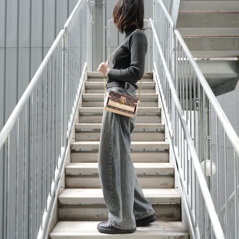 LOUIS VUITTON Damier Portefeuille Vavin Chain, made in 2020. Shoulder Bag Brown WS27554