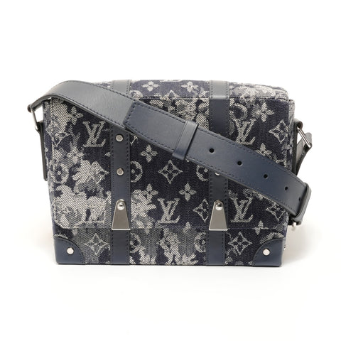 LOUIS VUITTON Monogram Tapestry Trunk Messenger, 2020 Shoulder Bag Navy WS27555