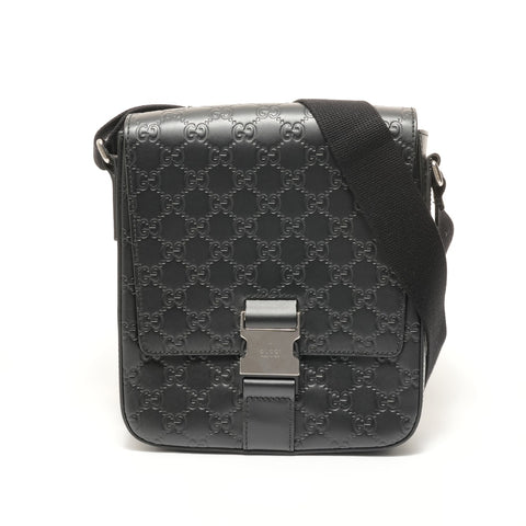 GUCCI GG Shima Leather Shoulder Bag black WS27558