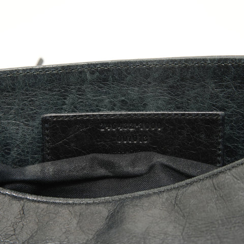 BALENCIAGA Folk Leather Shoulder Bag gray WS27562