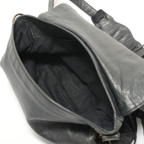 BALENCIAGA Folk Leather Shoulder Bag gray WS27562
