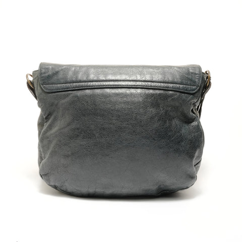 BALENCIAGA Folk Leather Shoulder Bag gray WS27562