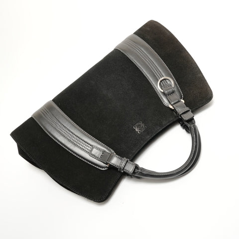 LOEWE Anagram Suede Handbag black WS27563