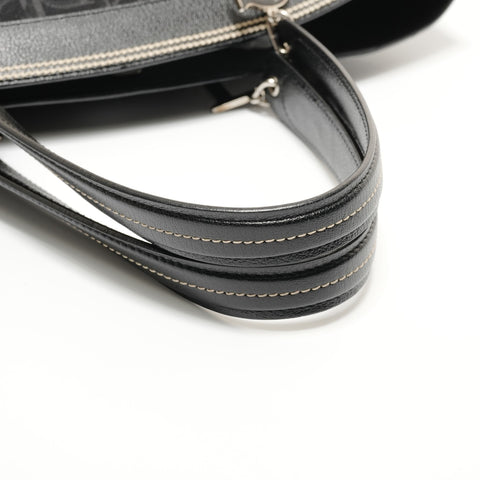 Christian Dior Flower Trotter Canvas Handbag black WS27564