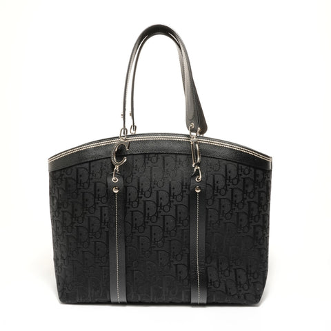 Christian Dior Flower Trotter Canvas Handbag black WS27564