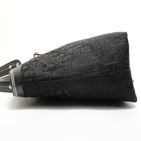 Christian Dior Flower Trotter Canvas Handbag black WS27564