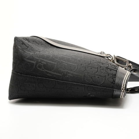 Christian Dior Flower Trotter Canvas Handbag black WS27564