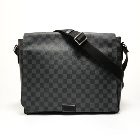 LOUIS VUITTON Damier Graphite Daniel MM, 2014 model. Shoulder Bag black WS27568