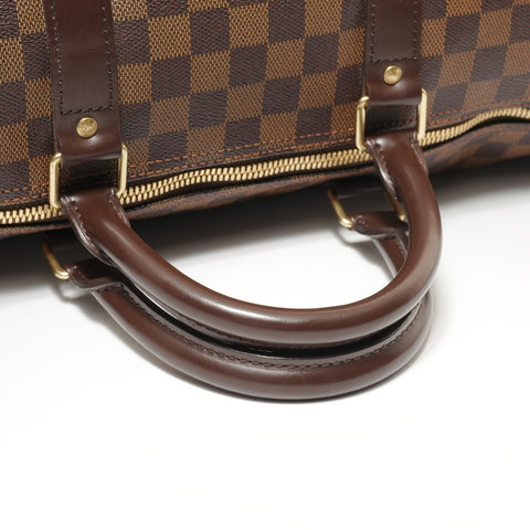 LOUIS VUITTON Damier Keepall Bandoulire, made in 2007. Boston bag Brown WS27570