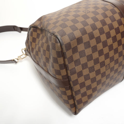 LOUIS VUITTON Damier Keepall Bandoulire, made in 2007. Boston bag Brown WS27570