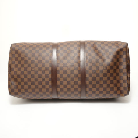 LOUIS VUITTON Damier Keepall Bandoulire, made in 2007. Boston bag Brown WS27570