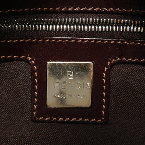 FENDI Mamma Bucket Denim SilverMetal Shoulder Bag Navy WS27573