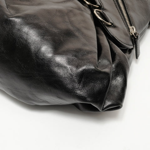 Christian Dior Galliano Leather One Belt Shoulder Bag black WS27576