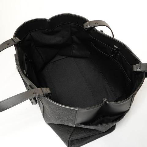 LOUIS VUITTON Monogram Taurillon Clemence Sac Plat 24H Handbag black WS27577