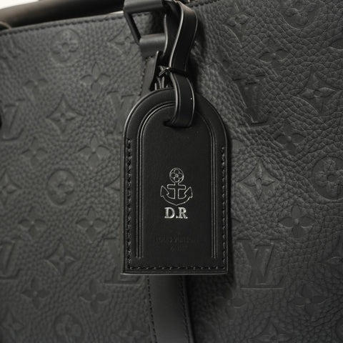 LOUIS VUITTON Monogram Taurillon Clemence Sac Plat 24H Handbag black WS27577