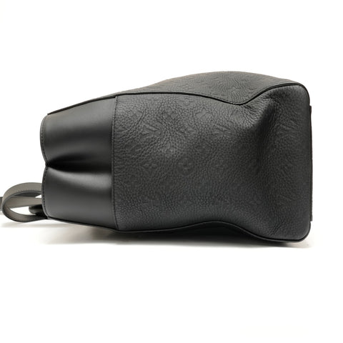 LOUIS VUITTON Monogram Taurillon Clemence Sac Plat 24H Handbag black WS27577