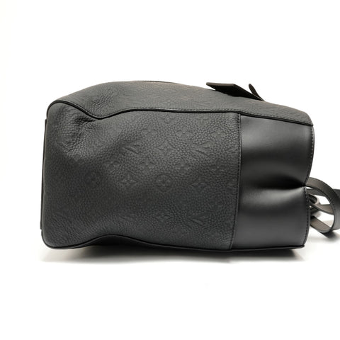 LOUIS VUITTON Monogram Taurillon Clemence Sac Plat 24H Handbag black WS27577