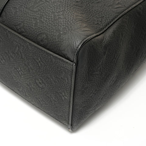 LOUIS VUITTON Monogram Taurillon Clemence Sac Plat 24H Handbag black WS27577