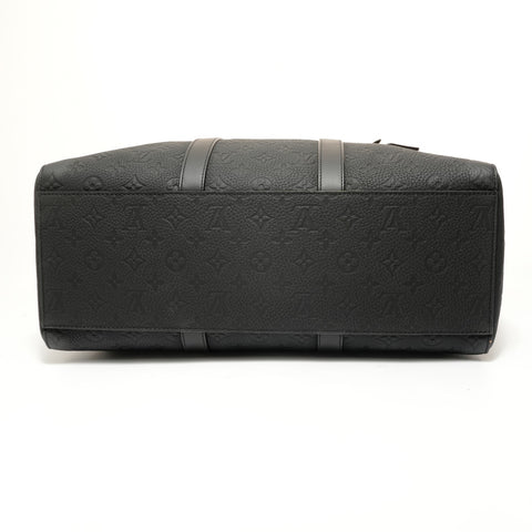 LOUIS VUITTON Monogram Taurillon Clemence Sac Plat 24H Handbag black WS27577