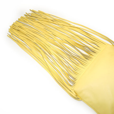 BOTTEGAVENETA The Fringe Pouch Leather Shoulder Bag yellow WS27578