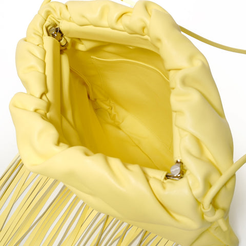 BOTTEGAVENETA The Fringe Pouch Leather Shoulder Bag yellow WS27578