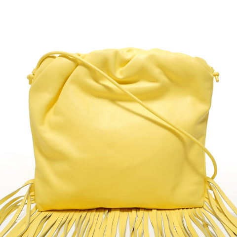 BOTTEGAVENETA The Fringe Pouch Leather Shoulder Bag yellow WS27578