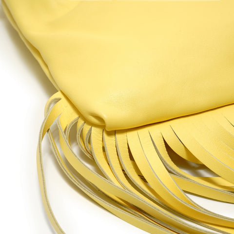 BOTTEGAVENETA The Fringe Pouch Leather Shoulder Bag yellow WS27578