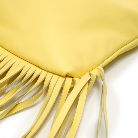 BOTTEGAVENETA The Fringe Pouch Leather Shoulder Bag yellow WS27578
