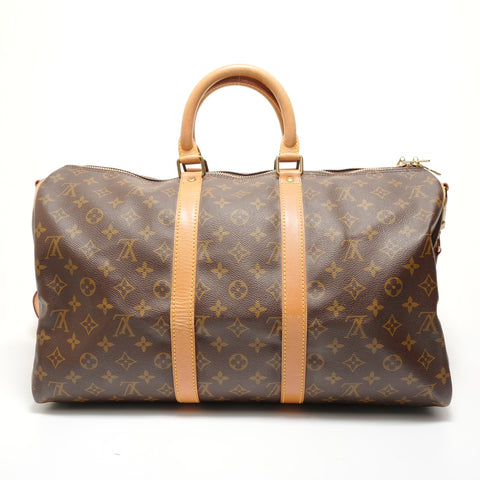 LOUIS VUITTON Monogram Keepall Bandoulire 45, made in 1991 Boston bag Brown WS27579