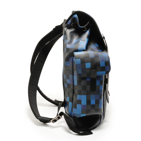 LOUIS VUITTON 2018 Damier Graphite Pixel Christopher PM Backpack  Daypack black WS27581