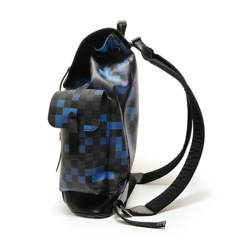 LOUIS VUITTON 2018 Damier Graphite Pixel Christopher PM Backpack  Daypack black WS27581
