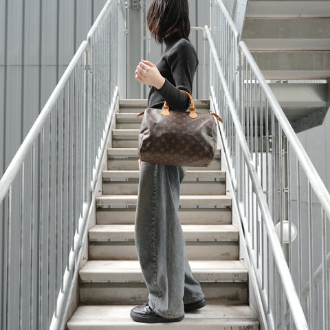 LOUIS VUITTON 1998 Monogram Speedy 30 Handbag Brown WS27590