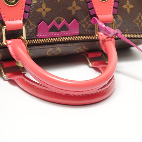 LOUIS VUITTON Monogram Totem Flamingo Speedy 30, 2015 model. Handbag Brown WS27591