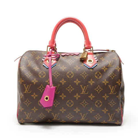 LOUIS VUITTON Monogram Totem Flamingo Speedy 30, 2015 model. Handbag Brown WS27591