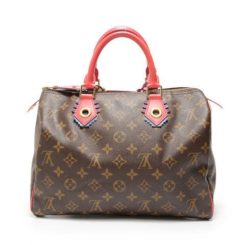 LOUIS VUITTON Monogram Totem Flamingo Speedy 30, 2015 model. Handbag Brown WS27591