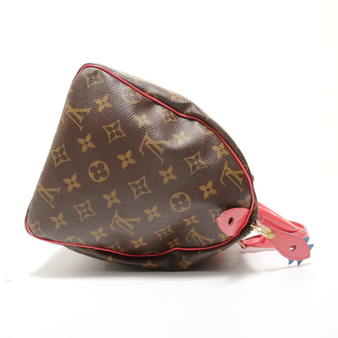 LOUIS VUITTON Monogram Totem Flamingo Speedy 30, 2015 model. Handbag Brown WS27591