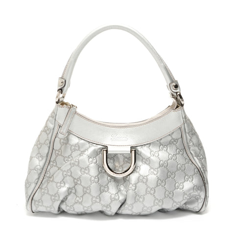 GUCCI GG Shima Abby Hobo Shoulder Bag Silver WS27594
