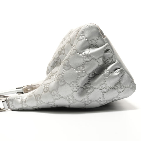GUCCI GG Shima Abby Hobo Shoulder Bag Silver WS27594
