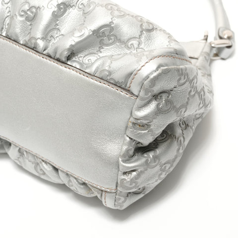 GUCCI GG Shima Abby Hobo Shoulder Bag Silver WS27594