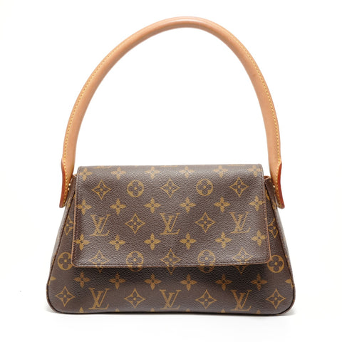 LOUIS VUITTON Monogram Mini Looping (2003 model) Shoulder Bag Brown WS27596