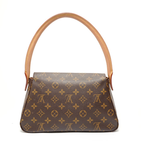LOUIS VUITTON Monogram Mini Looping (2003 model) Shoulder Bag Brown WS27596